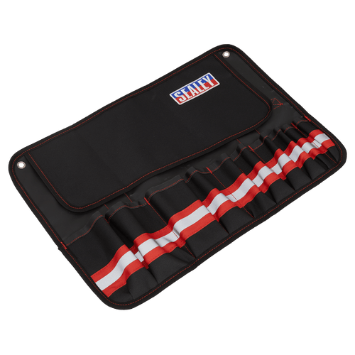 Sealey 10-Pocket Tool Roll SMC45 | Heavy-duty water-resistant canvas tool roll. | Ideal for organising tools and taking them on the go.
