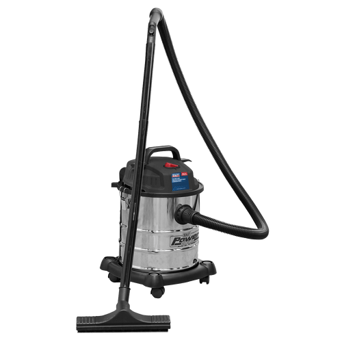 Sealey Vacuum Cleaner Wet & Dry 20L 1200W/230V Stainless Drum PC195SD | High powered, lightweight unit with blower facility. | toolforce.ie