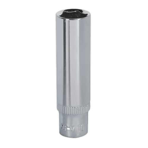 Sealey WallDrive® Socket 10mm Deep 1/4"Sq Drive Fully Polished SP1410D