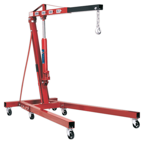 Sealey Folding Engine Crane 2tonne PH20 | Folds for easy storage, freeing valuable workshop space when not in use. | toolforce.ie