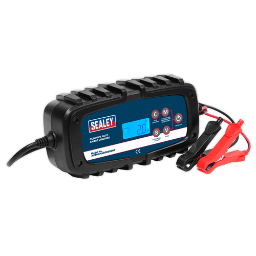 Sealey Compact Auto Smart Charger 6.5A 9-Cycle 6/12V - Lithium AUTOCHARGE650HF