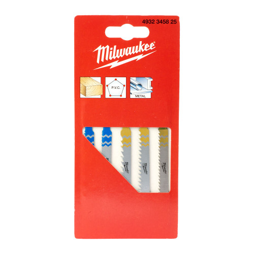 MILWAUKEE JIGSAW WOOD & METAL BLADE SET 5 PACK , Suitable for applications in wood and metal.