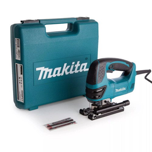 Makita Jigsaw 110v MAK4350FCTL | Makita’s Top Handle Jigsaw, the 4350FCT, combines power and superior feel with substantially less vibration and noise for improved cutting performance. | toolforce.ie