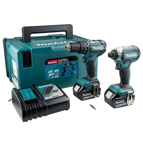 Makita 18v Brushless Twin Pack C/w 2 X 5.0a MAKDLX2283TJ | This brushless kit is made up of the Makita DHP485 Combi Drill and the Makita DTD153 Impact Driver. | toolforce.ie
