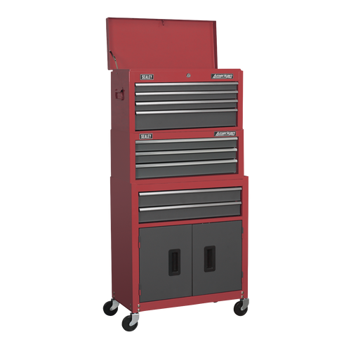 AP2200BB - 6 Drawer Topchest & Rollcab Combination with Ball-Bearing Slides - Red/Grey