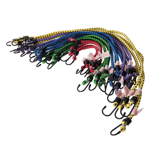 Silverline Bungee Cord Set 20pce 759497, Strong, elasticated cord in a heavy duty polypropylene braid.