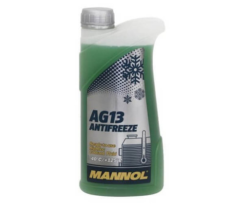 Mannol Antifreeze AG13 Green 1L MN4013-1, Contains a fluorescent dye allowing identifying even small leakages of the antifreeze under a UV light | Toolforce.ie