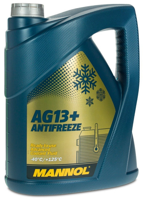 Mannol AG13+ Antifreeze Yellow 5L MN4014-5, Contains a fluorescent dye allowing identifying even small leakages of the antifreeze under a UV light.