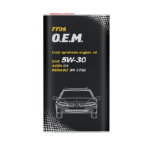Mannol OEM RENAULT/NISSAN 5W-30 C4 5L MN7706-5L, Designed for diesel engines of passenger cars and light trucks of the RENAULT – NISSAN – MITSUBISHI alliance complying with EURO III, IV, V standards.