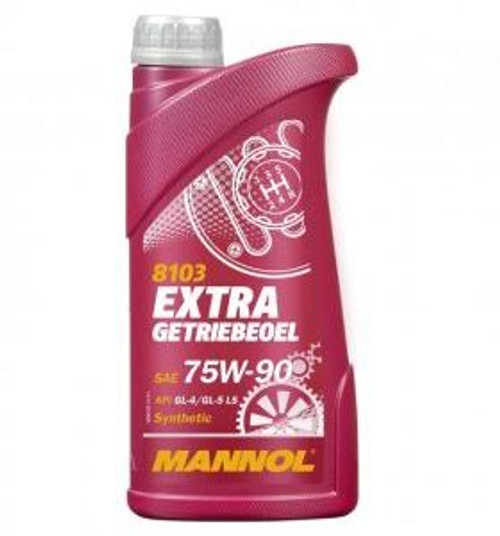 Mannol 75W90 GL4/GL5LS Fully Synthetic Gear Oil 1L MN8103-1, recommended for use in all types of synchronized manual transmissions (including heavy-duty) | Toolforce.ie