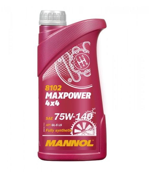 Mannol Maxpower 4x4 SAE 75W140 1L MN8102-1, The unique high-viscosity PAO base of the highest quality preserving its main properties in a wide range of temperatures | Toolforce.ie