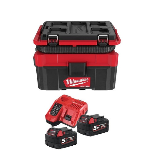 Milwaukee M18 Packout Wet & Dry Vacuum M18 FPOVCL-502X | The DEK 26 power tool connector allows for efficient dust extraction from power tools | toolforce.ie