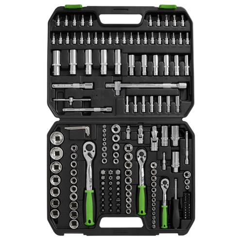 Siegan 171Pc Socket Set 1/4", 3/8" & 1/2" Dr S01211, Professional socket set manufactured from hardened and heat treated Chrome Vanadium steel.