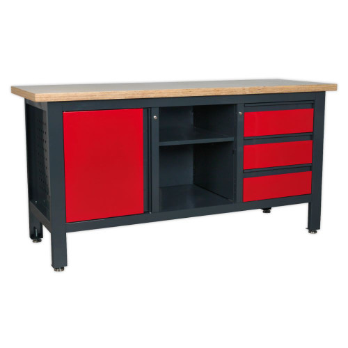 Sealey Workstation with 3 Drawers, 1 Cupboard & Open Storage AP1905B