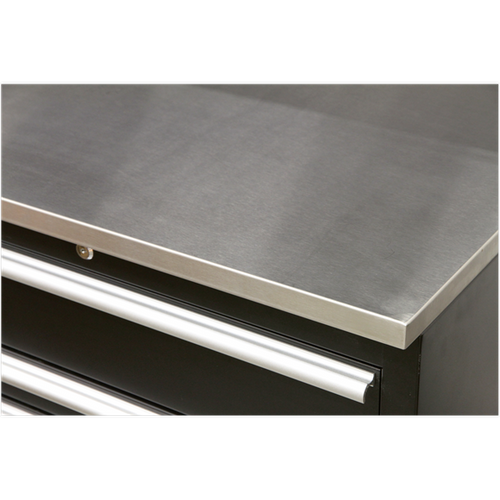 Sealey Stainless Steel Worktop 680mm APMS50SSA, Worktop covers a single base cabinet.