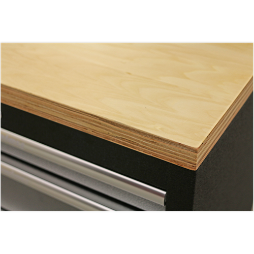 Sealey Pressed Wood Worktop 1360mm APMS50WB, Worktop covers two base cabinets.