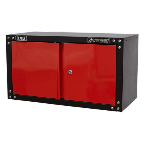 Sealey American Pro Modular 2 Door Wall Cabinet 665mm APMS85, Supplied with a lock and two keys.