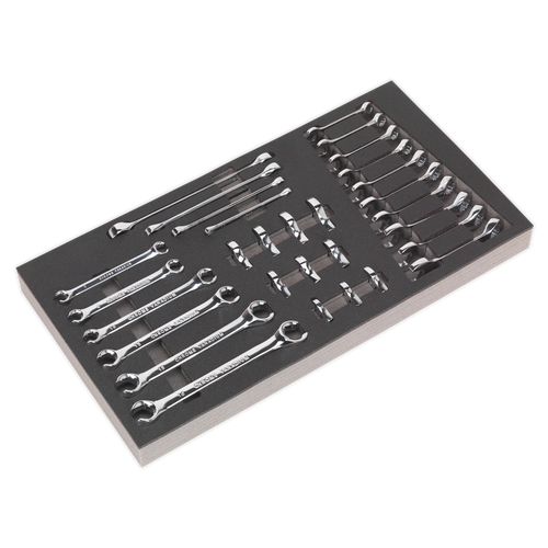 Sealey Tool Tray with Specialised Spanner Set 30pc - Metric S01125