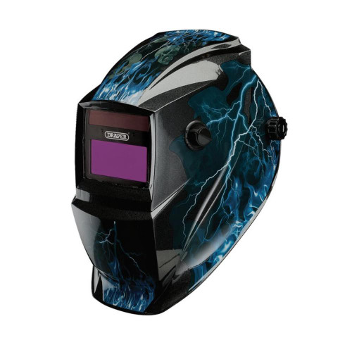 Draper Auto-Darkening Blue Skull Designed Welding Helmet 02514