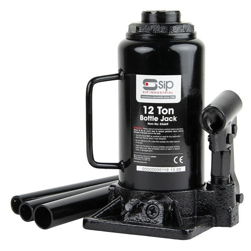 SIP 12 TON HYDRAULIC BOTTLE JACK 03658, Durable and powerful construction