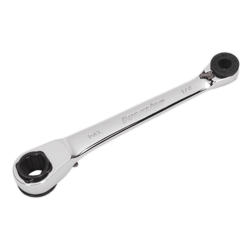 Ratchet Spanner Reversible 1/4"Hex x 10mm Hex | Manufactured from hardened and tempered Chrome Vanadium steel with a fully polished mirror finish. | toolforce.ie