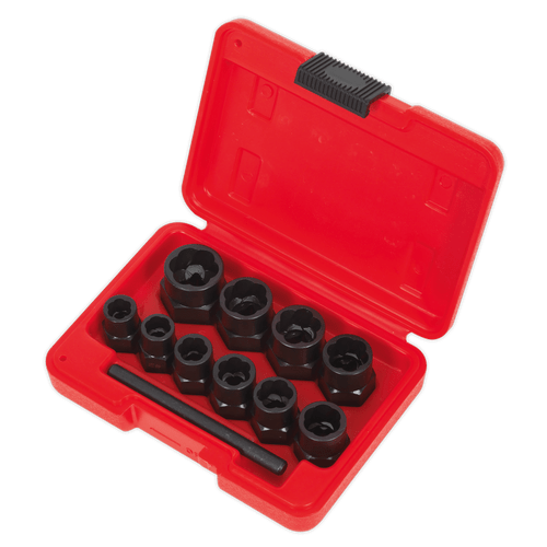 Bolt Extractor Set 11pc 3/8"Sq Drive or Spanner | Designed to remove damaged nuts and bolts. | toolforce.ie