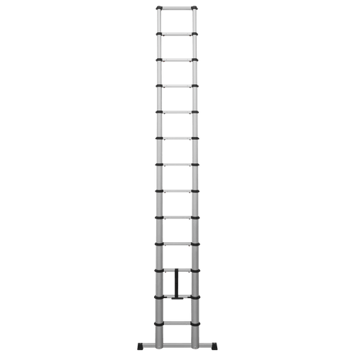 Aluminium Telescopic Ladder 13-Tread EN 131 | Extends and locks rung-by-rung allowing use at multiple heights. | toolforce.ie