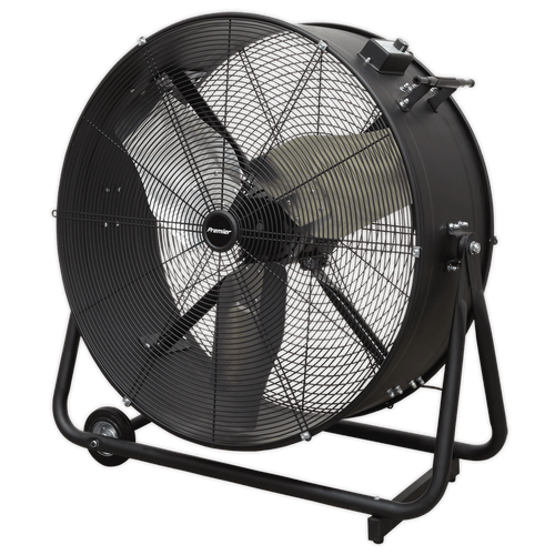 Industrial High Velocity Drum Fan 30" 230V - Premier | High efficiency industrial fans with improved motor and blade design resulting in higher velocity with up to 30% more area coverage and reach. | toolforce.ie