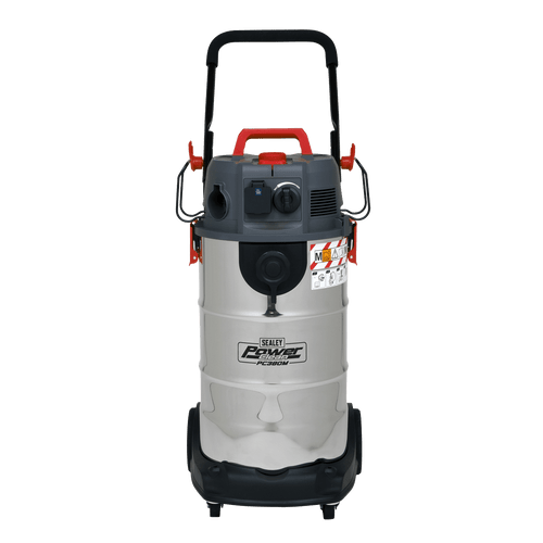 Vacuum Cleaner Industrial Dust-Free Wet/Dry 38L 1500W/230V Stainless Steel Drum M Class Filtration | 230V M Class wet and dry vacuum cleaner with a 38L stainless steel drum. | toolforce.ie