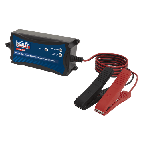 Battery Charger & Maintainer 12V 6A Automatic | Fully automatic 12V 3-stage battery charger, designed for charging and maintaining a variety of EFB & AGM (stop/start), GEL, lead acid and calcium batteries with auto-shut-off maintenance function. | toolforce.ie