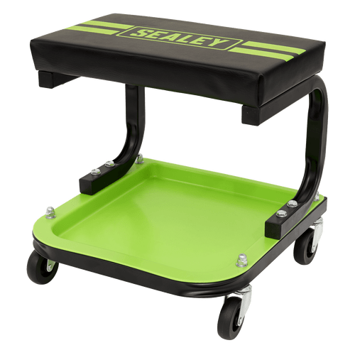Mechanic's Utility Seat Deluxe - Hi-Vis Green | Steel framework with powder coated finish. | toolforce.ie