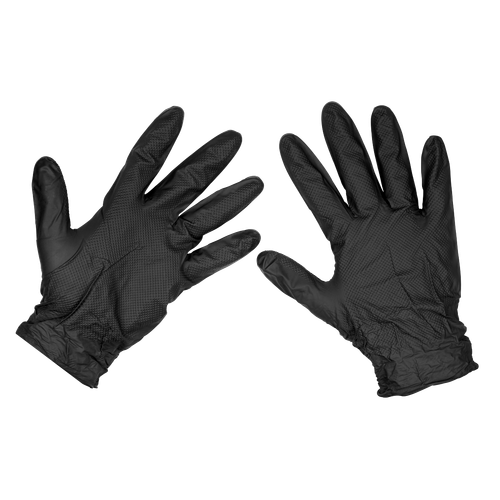 Sealey Black Diamond Grip Extra-Thick Nitrile Powder-Free Gloves X Large - Pack of 50 SSP57XL