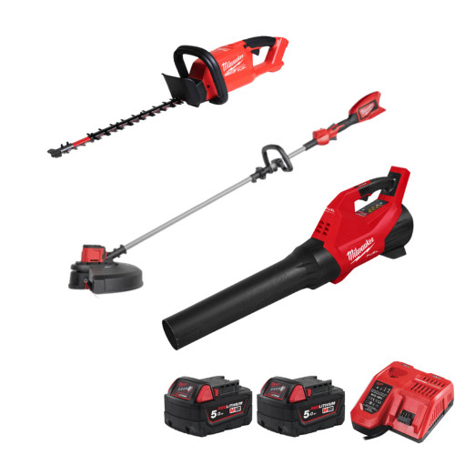 Milwaukee 3 Piece Garden Power Tool Kit M18-FHET-FBL-BLLT-502