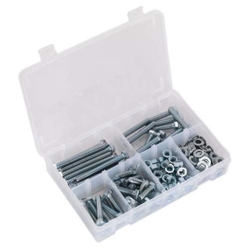 Sealey Setscrew, Nut & Washer Assortment 220pc High Tensile M8 Metric AB051SNW