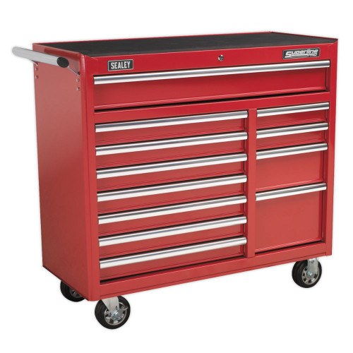 Sealey Rollcab 12 Drawer with Ball-Bearing Slides Heavy-Duty - Red AP41120