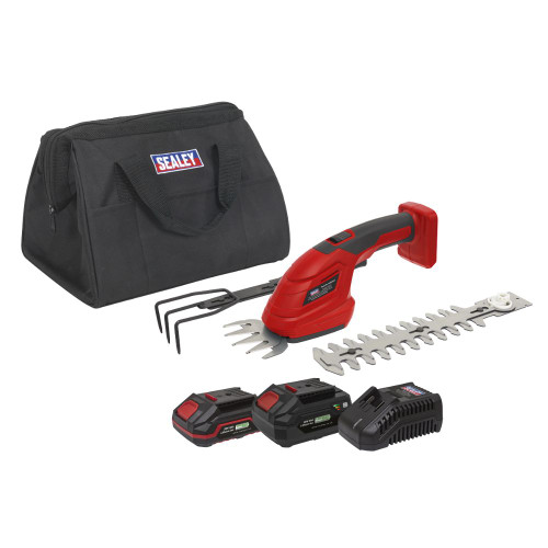 Sealey Cordless 3-in-1 Garden Tool Kit 20V SV20 Series  2 Batteries CP20VGT3KIT