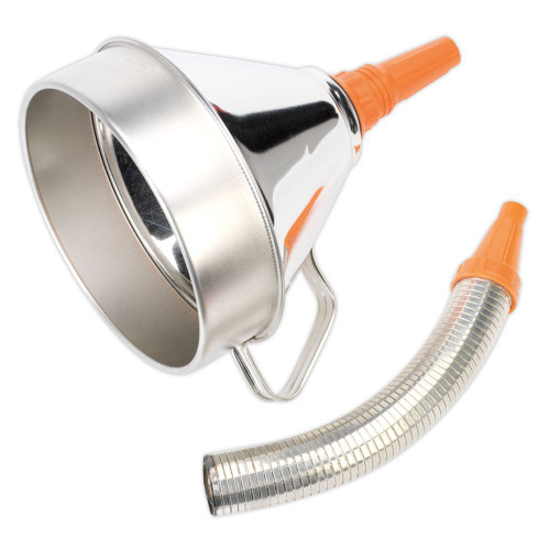 Sealey Funnel Metal with Flexible Spout & Filter Ø200mm FM20F