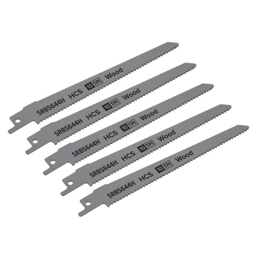Sealey Reciprocating Saw Blade Clean Wood 150mm 10tpi - Pack of 5 SRBS644H