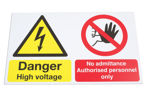 Laser High Voltage / No Admittance Sign 6639