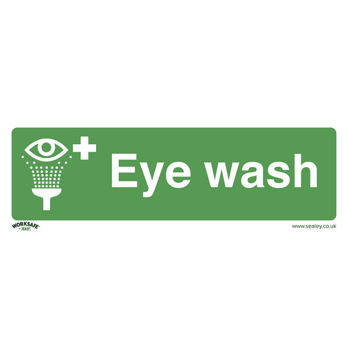 Sealey Safe Conditions Safety Sign - Eye Wash - Self-Adhesive Vinyl - Pack of 10 SS58V10