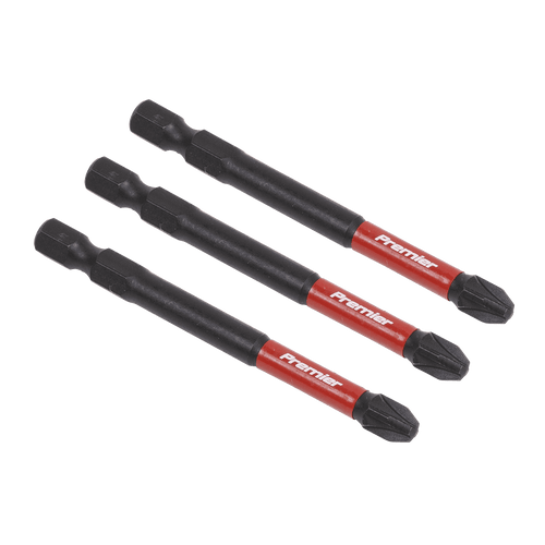 Sealey Pozi #3 Impact Power Tool Bits 75mm - 3pc AK8259