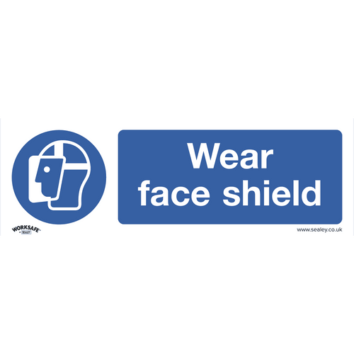 Sealey Mandatory Safety Sign - Wear Face Shield - Self-Adhesive Vinyl SS55V1