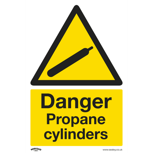 Sealey Warning Safety Sign - Danger Propane Cylinders - Self-Adhesive Vinyl SS62V1