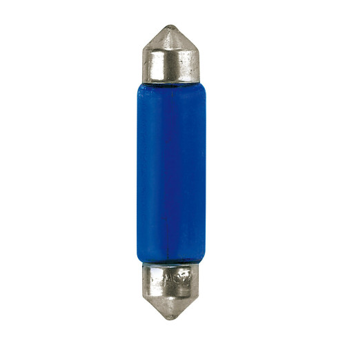 Lampa 12V Blue Dyed Glass, Festoon lamp 11x14mm 10W SV8,5-8 58310