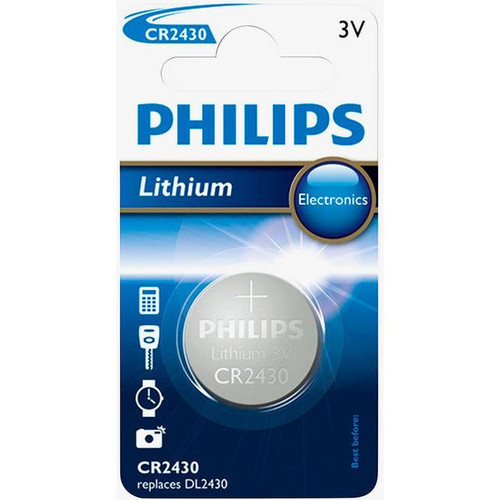 Philips CR2430 3 Volt Lithium Coin Battery CR2430/00B