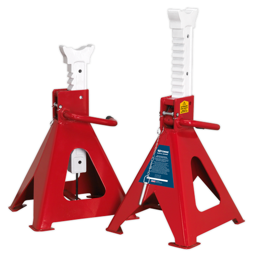Sealey Axle Stands (Pair) 10 Tonne Capacity per Stand Auto Rise Ratchet AAS10000