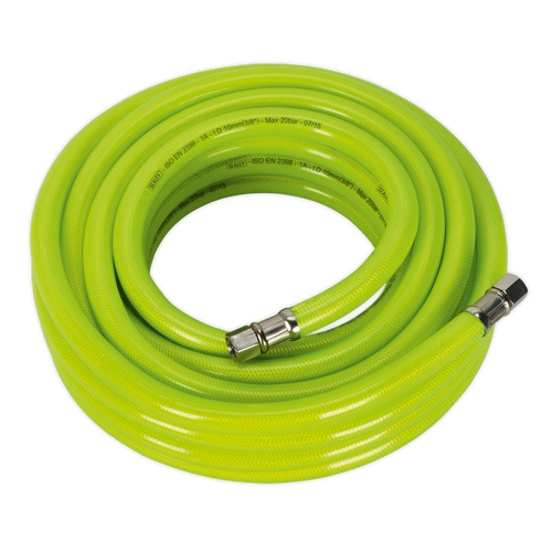 Sealey Air Hose High-Visibility 10m x Ø10mm with 1/4"BSP Unions AHFC1038