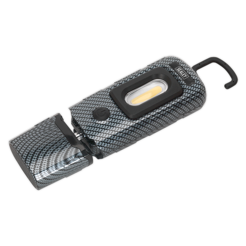 Sealey Rechargeable 360° Inspection Light 3W COB & 1W SMD LED Carbon Fibre Effect LED3601CF