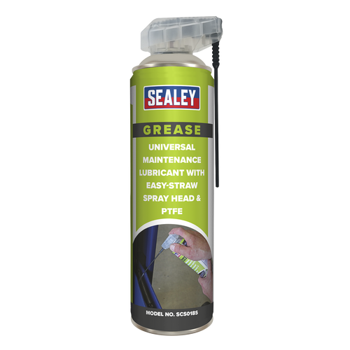 Sealey Universal Maintenance Lubricant with Easy-Straw Spray Head & PTFE 500ml SCS018S