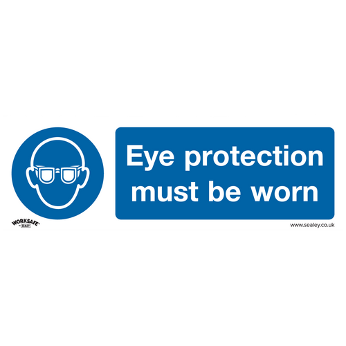 Sealey Mandatory Safety Sign - Eye Protection Must Be Worn - Rigid Plastic - Pack of 10 SS11P10